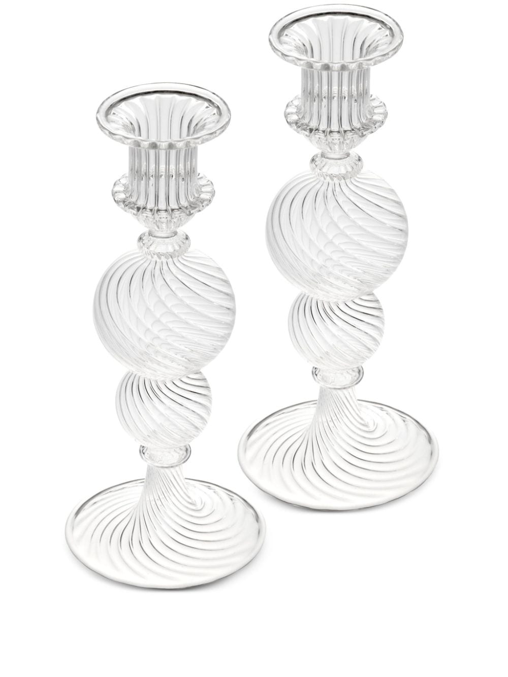 Christofle Large Candlesticks (set Of Two) In White