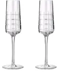 Christofle Graphik champagne flutes (set of two) - White