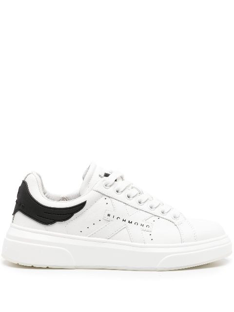 John Richmond logo-print leather sneakers