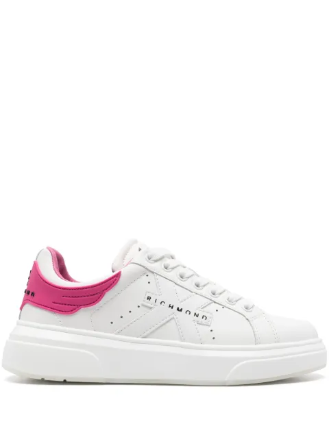 John Richmond logo-patch leather sneakers