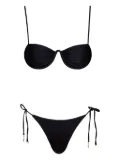Noire Swimwear Monowire satin bikini set - Black