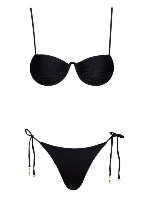 Noire Swimwear Monowire サテンビキニ | ブラック | FARFETCH JP