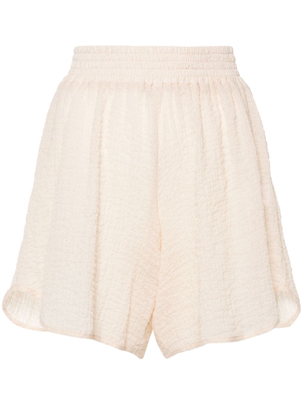 Amotea Kloe Cheesecloth Cotton Shorts In Neutrals