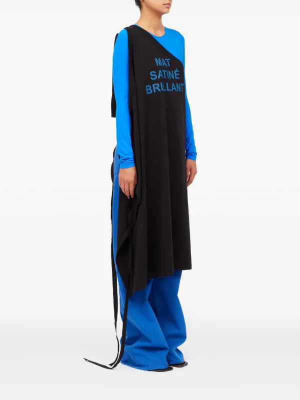 MM6 Maison Margiela slogan-print Tunic Dress | Black