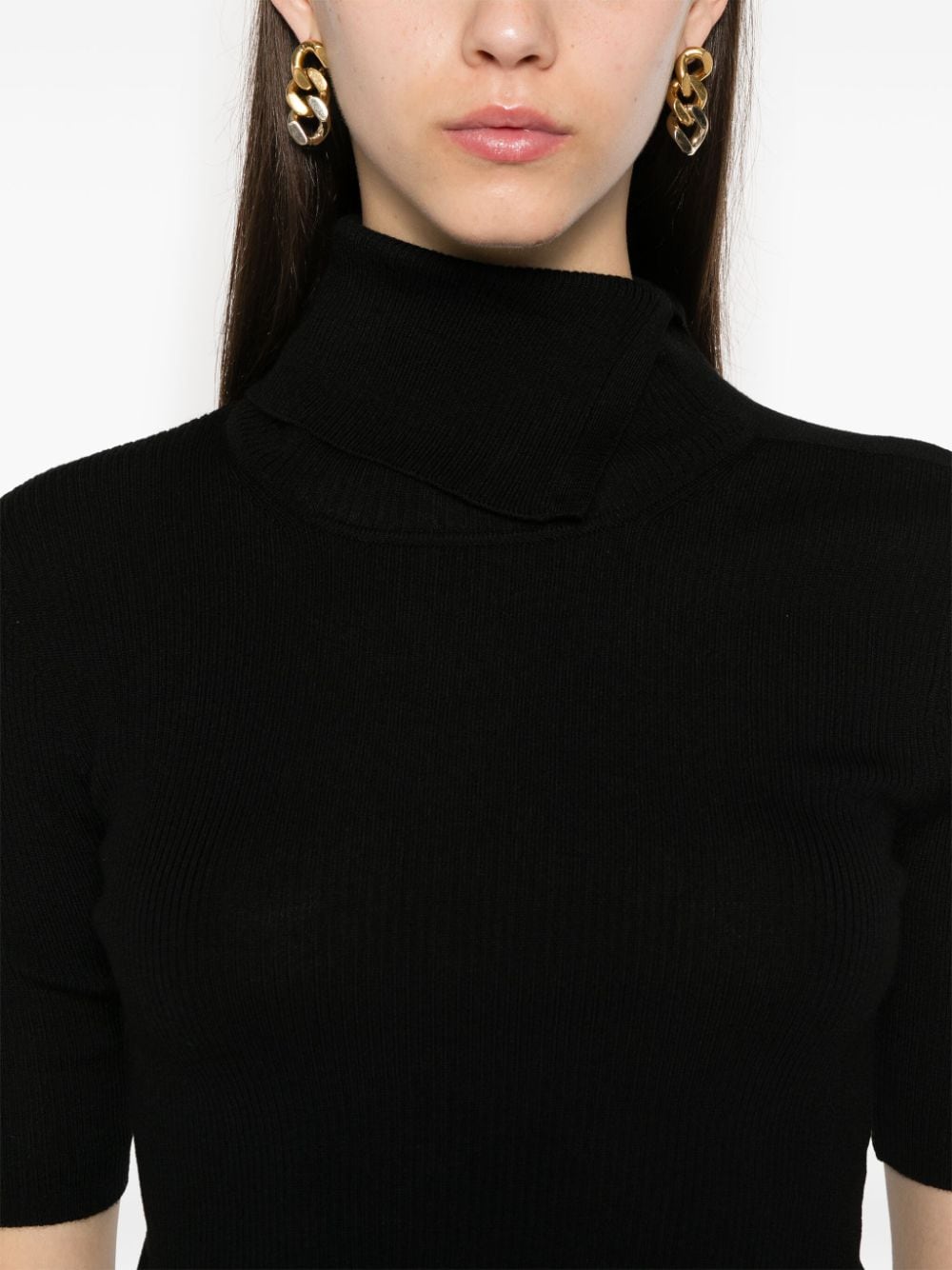 Shop P.a.r.o.s.h Wool Top In Black