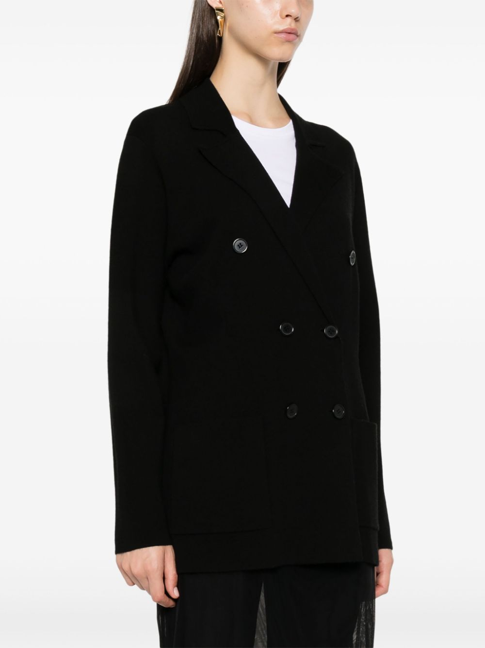 Shop P.a.r.o.s.h Knitted Blazer In Black