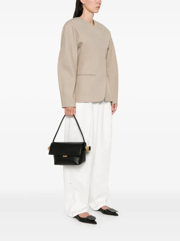 ショルダーバッグ・ポシェット JACQUEMUS LE ROND CARRE LEATHER SHOULDER BAG LE ROND CARRE LEATHER SHOULDER BAG for Women - Jacquemus