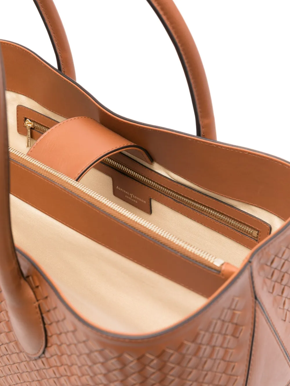 Aspinal Of London leren shopper Bruin