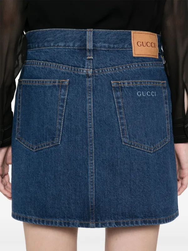 スカート Gucci skirt in denim GUCCI Denim mini skirt | NET-A-PORTER