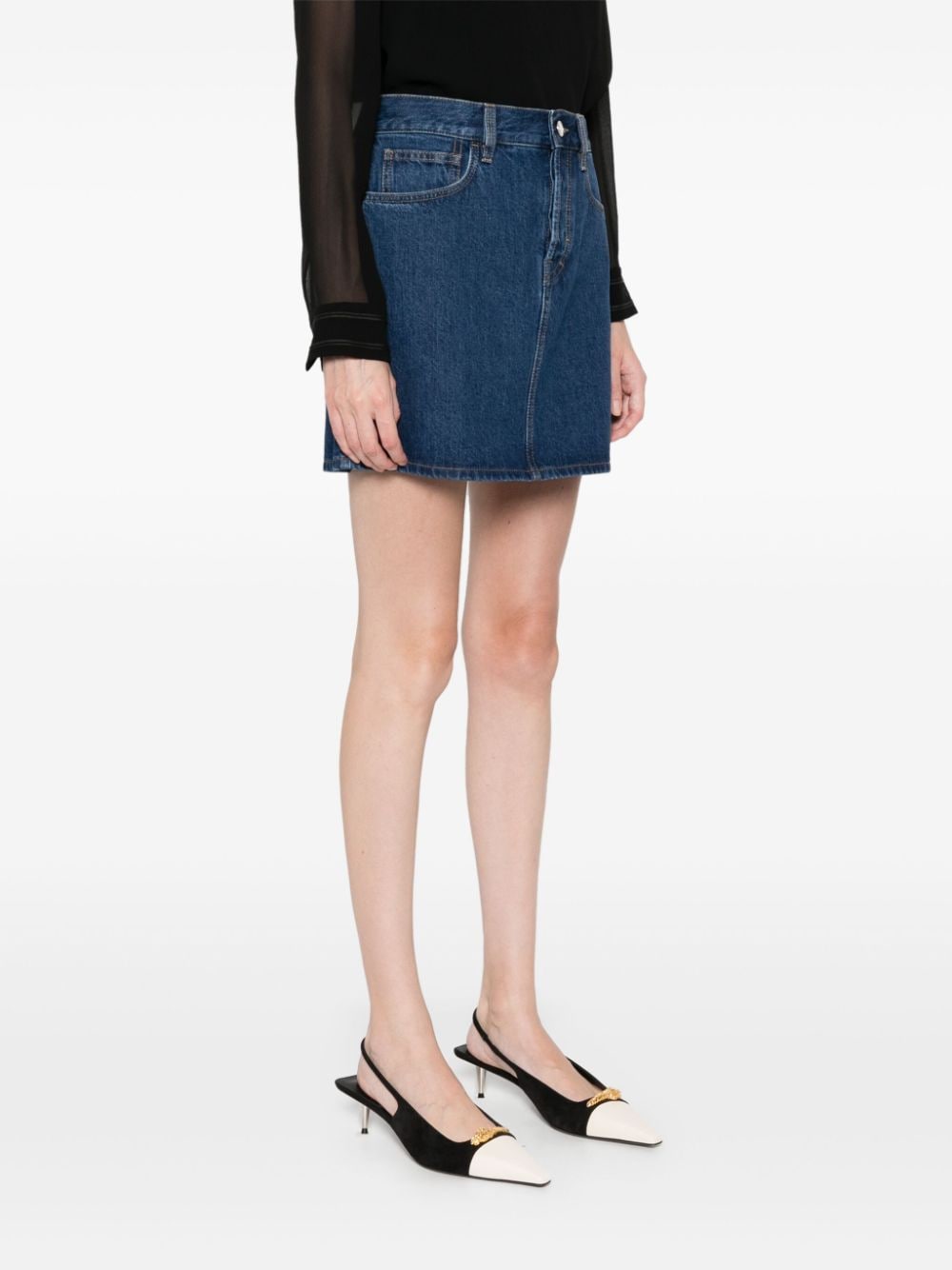 Shop Gucci Denim Mini Skirt In Blue