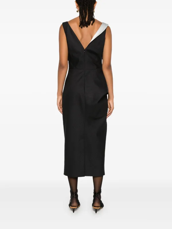 【Alexander McQueen】★pinstripe midi dress Alexander McQueen Pinstripe Midi Dress | Grey | FARFETCH CA