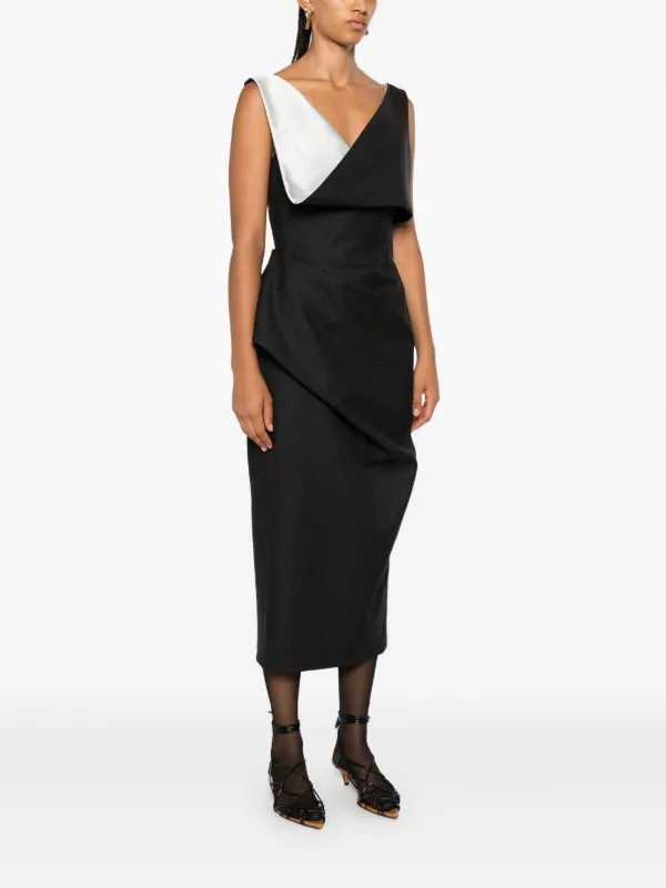 【Alexander McQueen】★pinstripe midi dress Alexander McQueen Pinstripe Midi Dress | Grey | FARFETCH CA