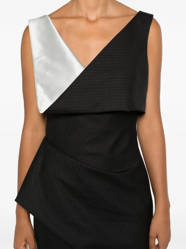 【Alexander McQueen】★pinstripe midi dress Alexander McQueen Pinstriped Midi Dress | Grey | FARFETCH CA