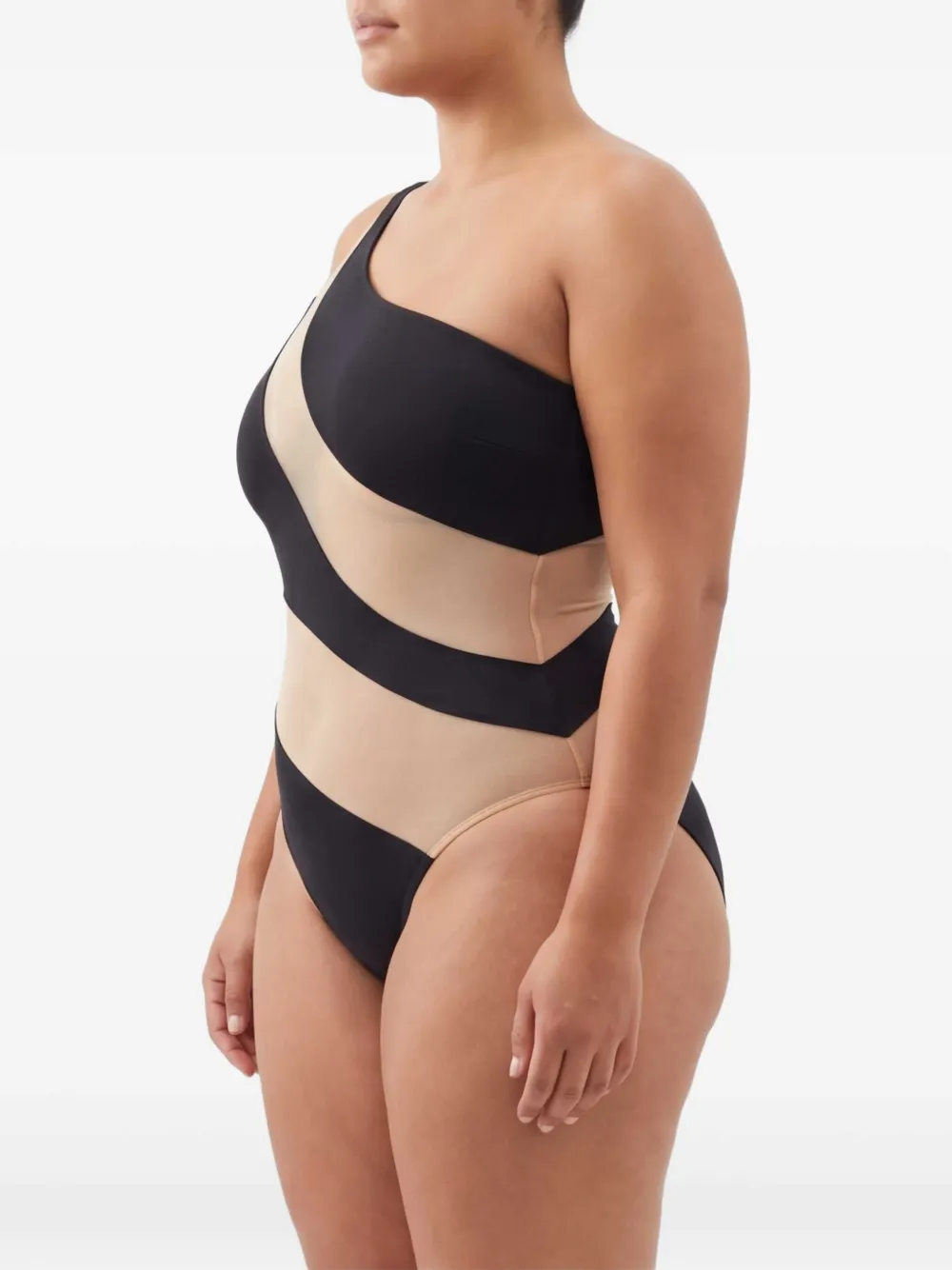 Norma Kamali Snake asymmetrisch badpak Zwart