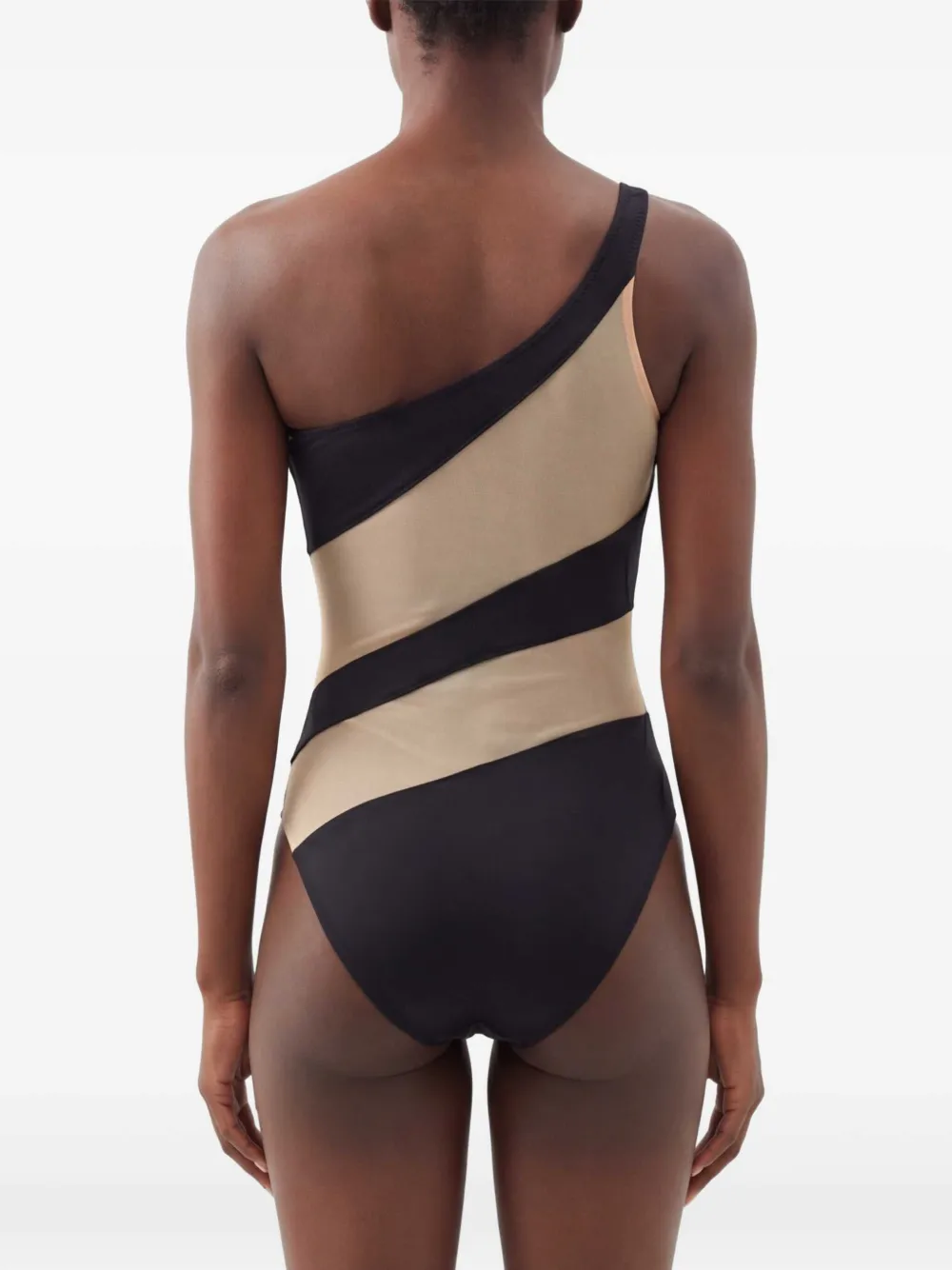 Norma Kamali Snake asymmetrisch badpak Zwart