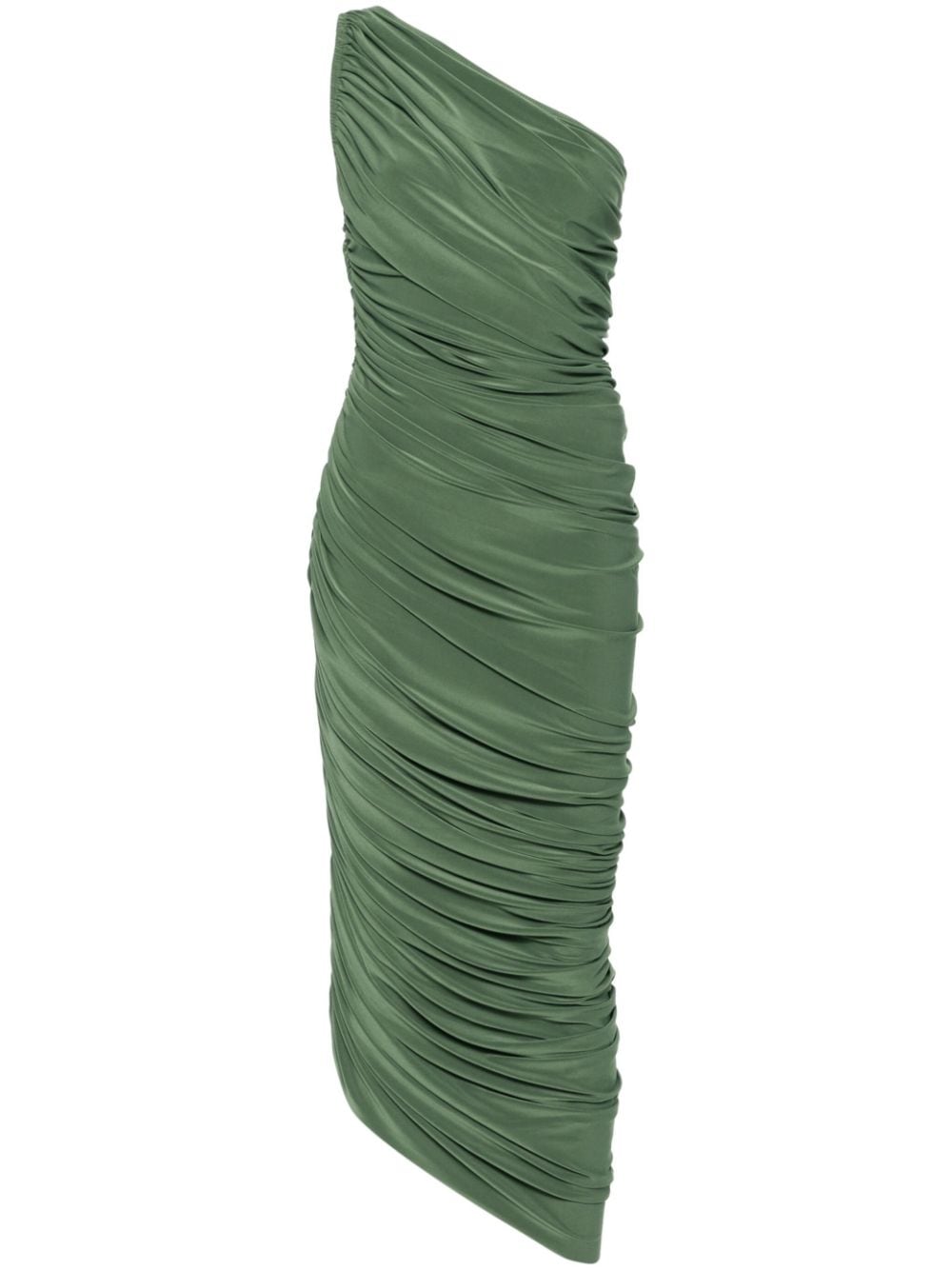 Norma Kamali Diana gedrapeerde midi-jurk Groen