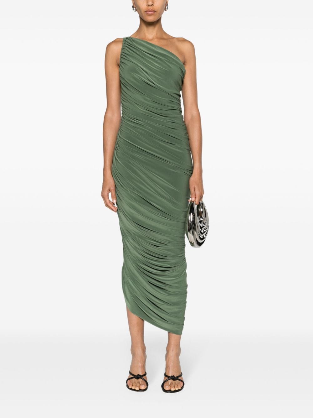 Norma Kamali Diana draped midi dress - Groen