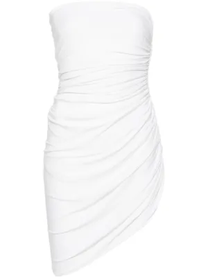 Norma Kamali Diana one-shoulder Ruched Mini Dress | White | FARFETCH GR