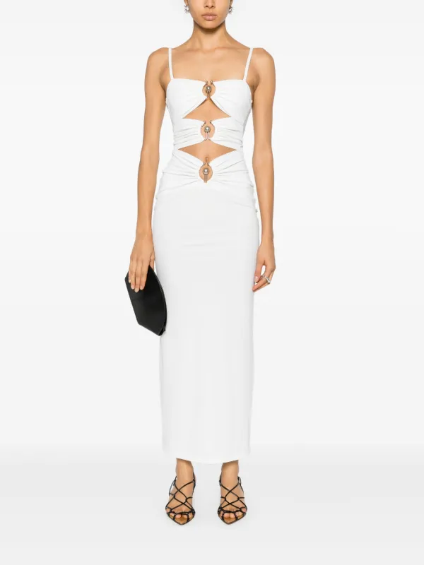 Christopher Esber Pierced Orbit Maxi Dress | White | FARFETCH