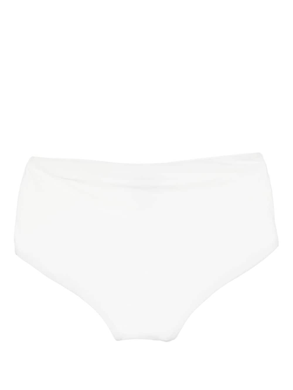 Shop Christopher Esber Orbit Ruched Bikini Bottom In White