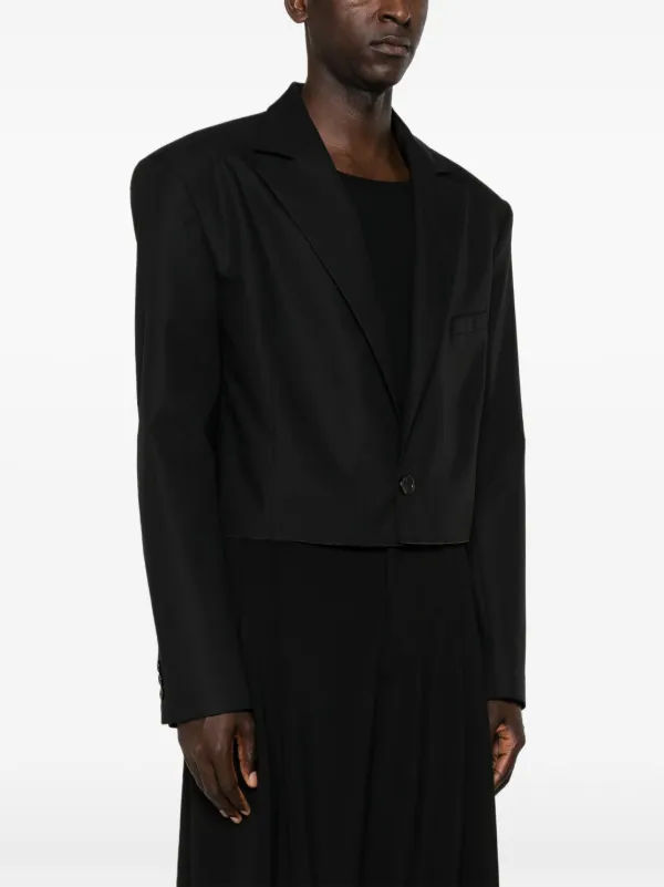 LỰU ĐẠN Slashed Cropped Blazer | Black | FARFETCH
