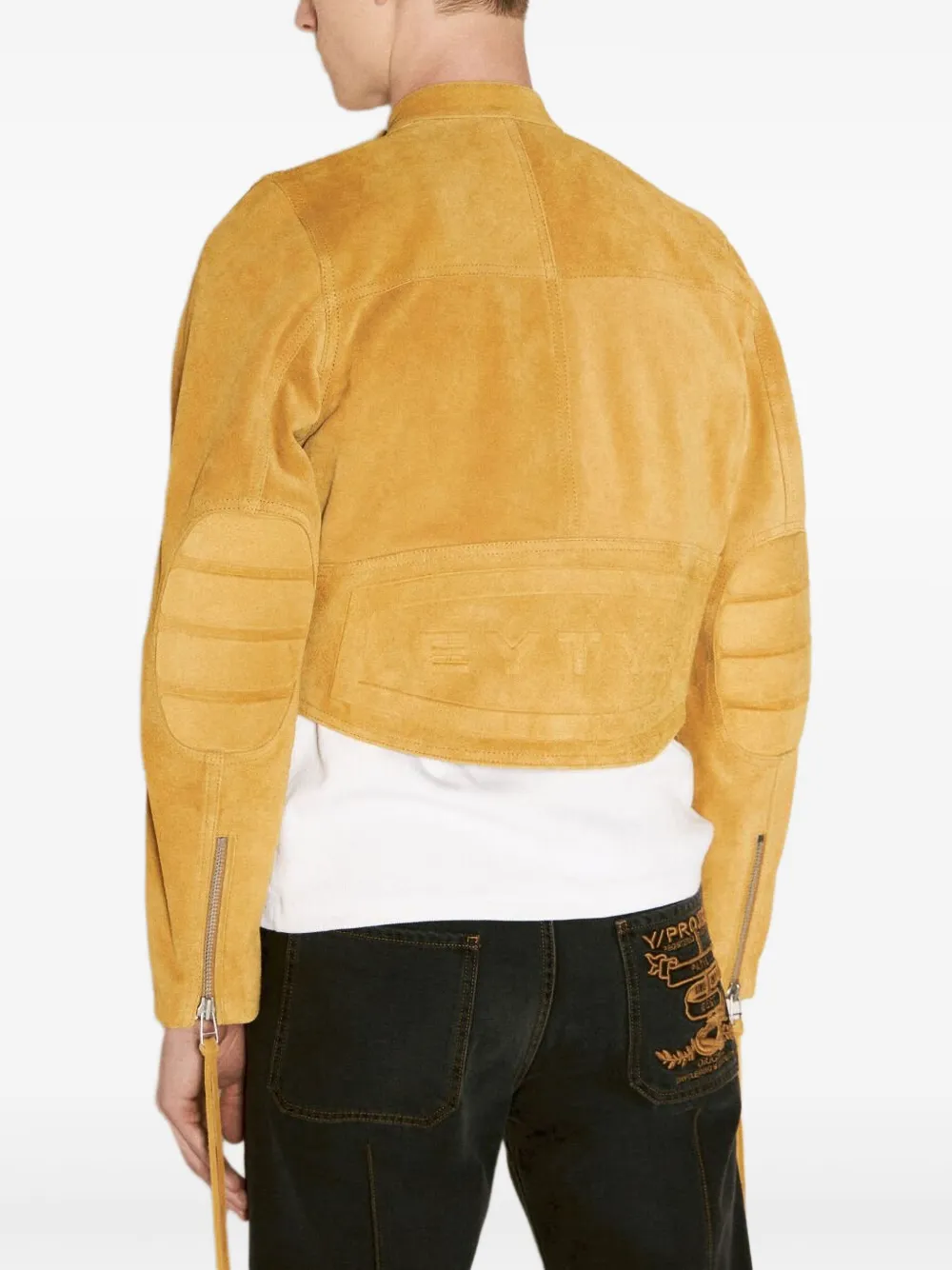 Eytys Uma Suede Biker Jacket In Yellow
