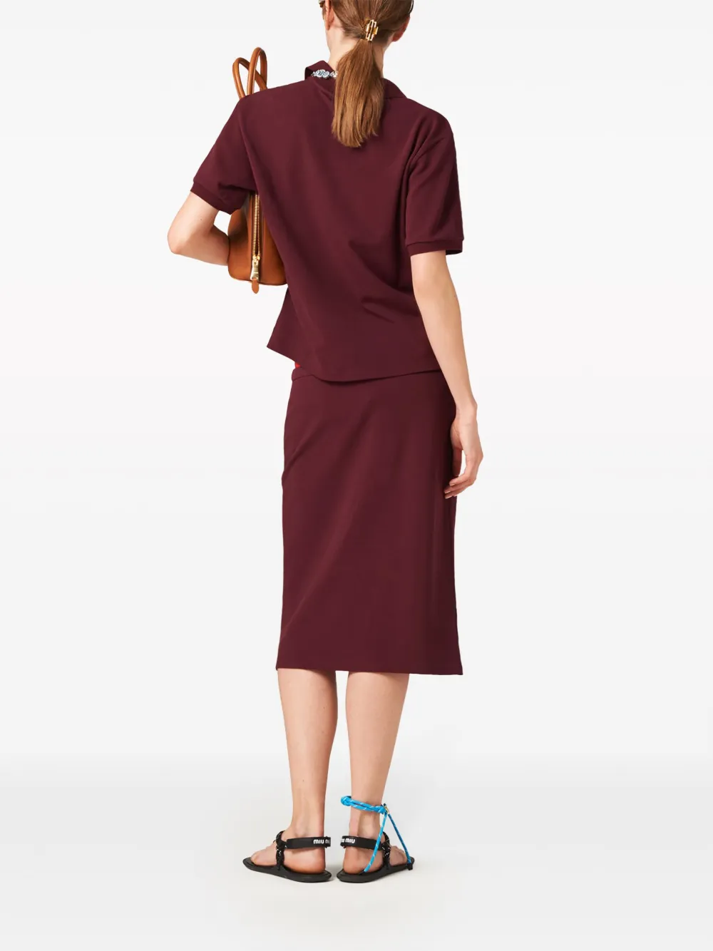 Miu Rok met geborduurd logo Rood