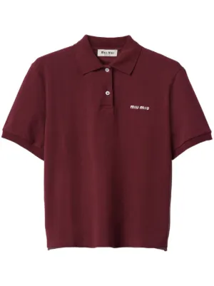トップス miumiu polo shirt White Cotton Piqué Polo Shirt | Miu Miu