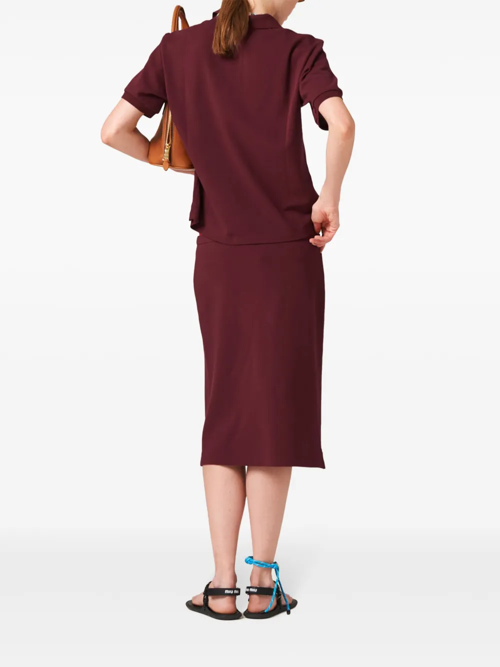 Miu Poloshirt met geborduurd logo Rood