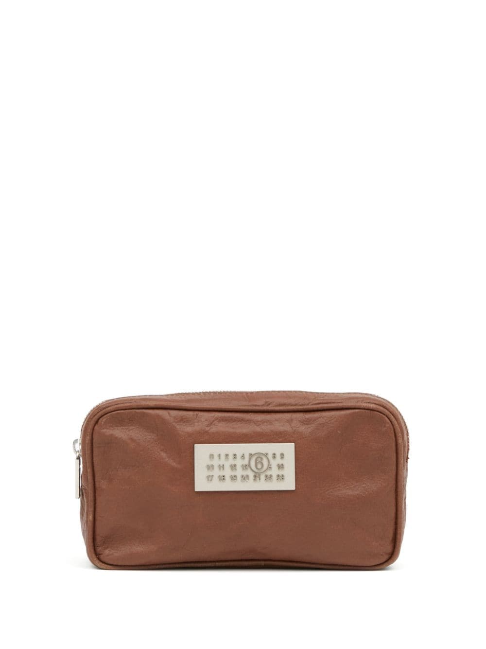 Shop Mm6 Maison Margiela Numeric Leather Bag In Brown
