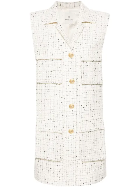 ANINE BING single-breasted tweed gilet