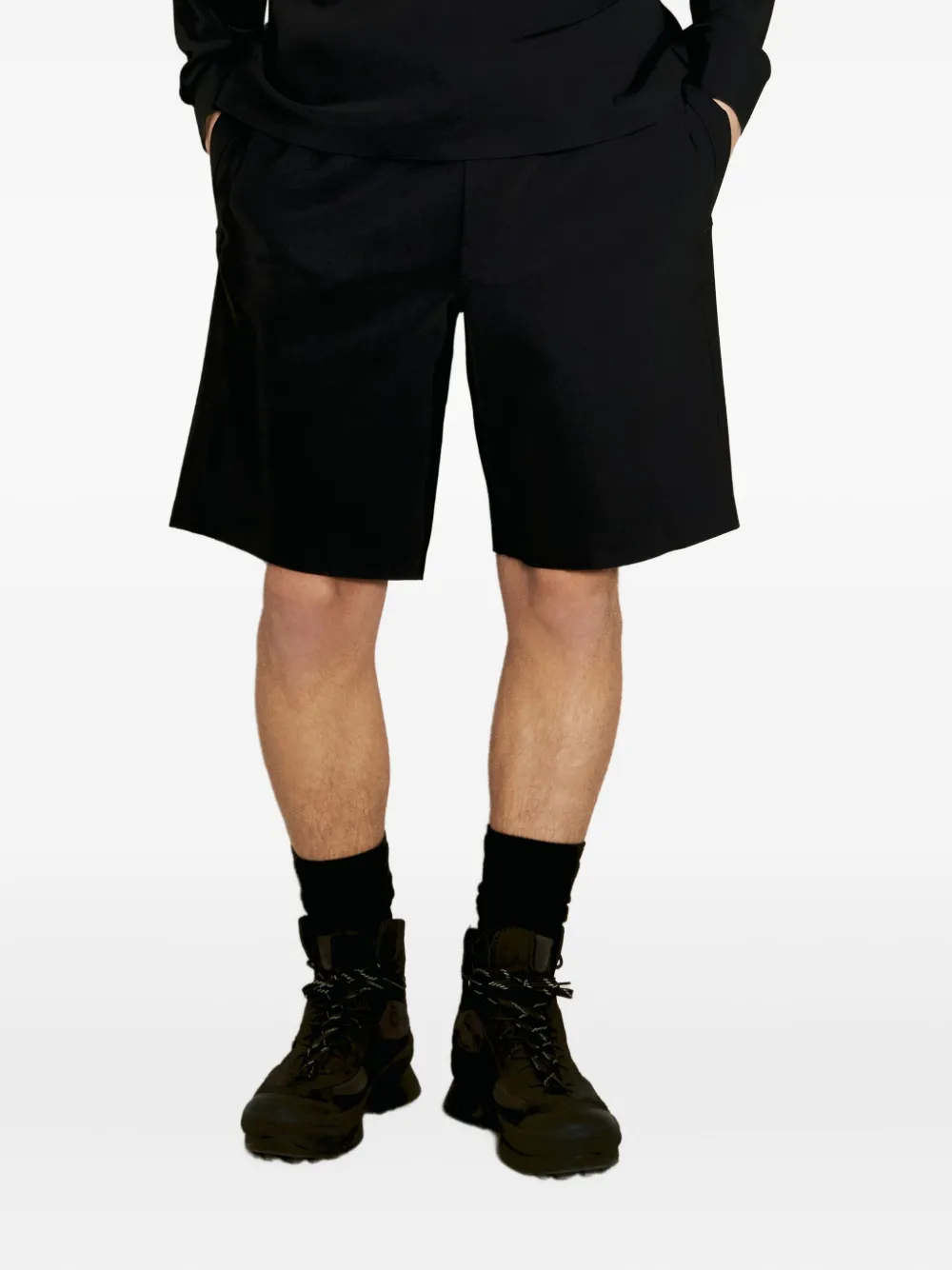 GR10K elastic-waistband shorts Zwart