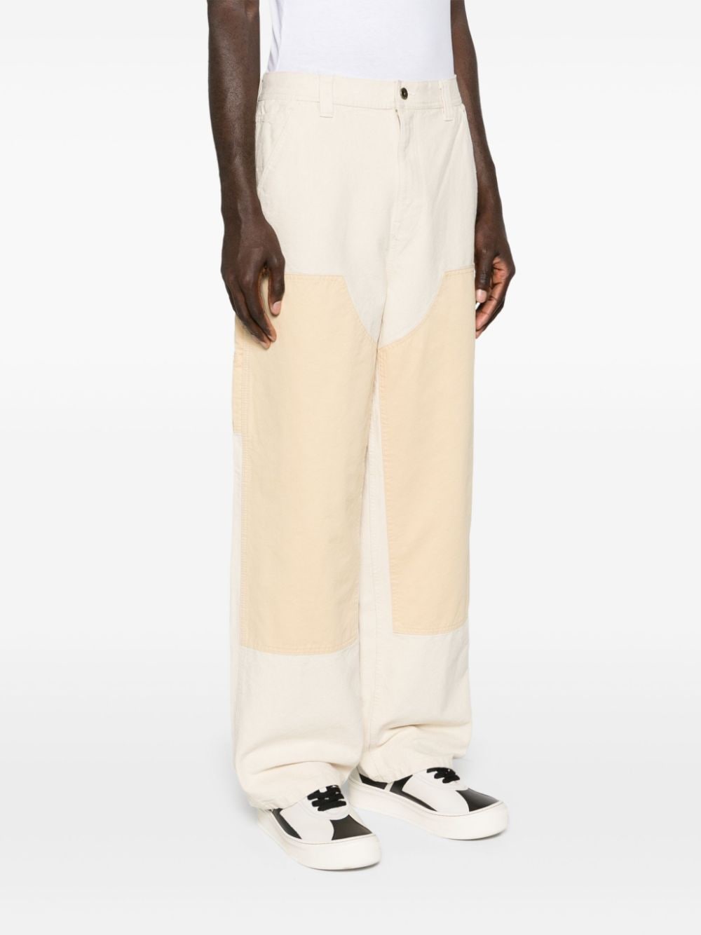 Shop Vans Mid-rise Wide-leg Trousers In Neutrals