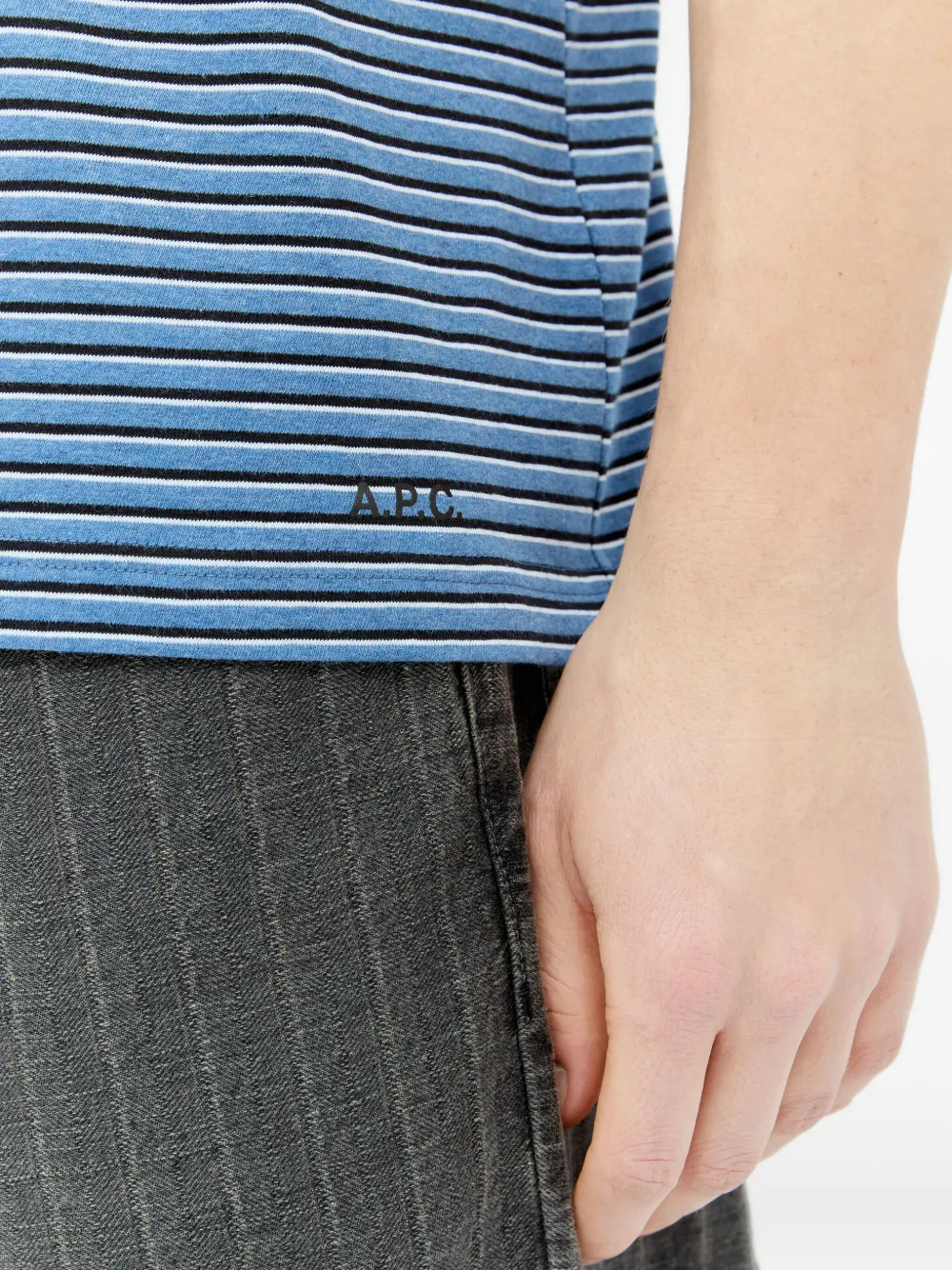 A.P.C. Gestreept T-shirt Blauw