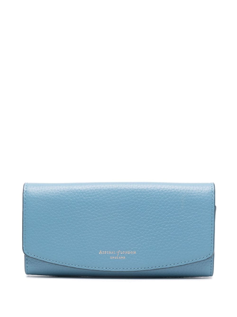 Aspinal Of London Logo-stamp Leather Wallet In Blue