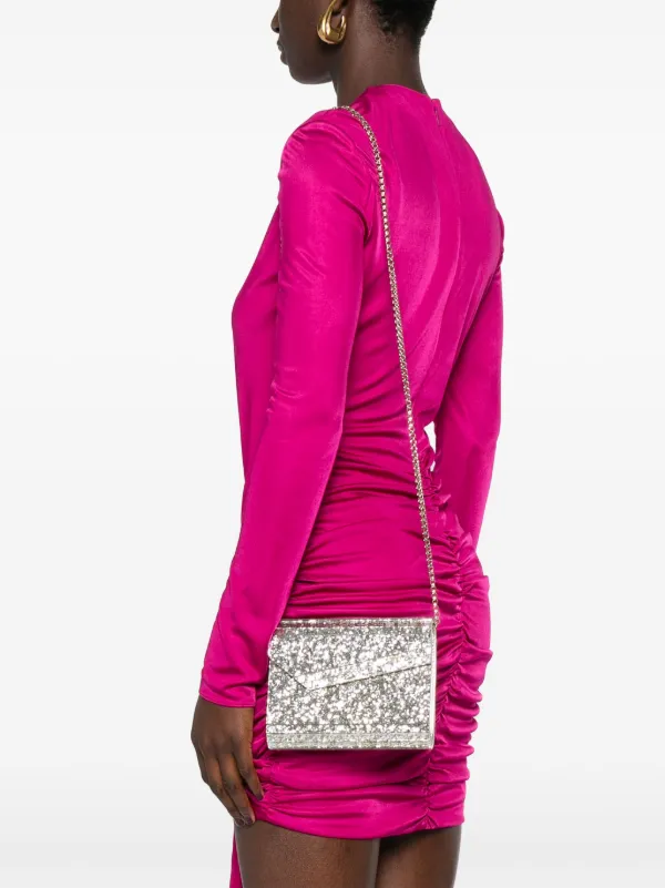 Jimmy Choo Candy グリッター クラッチバッグ | シルバートーン