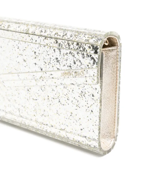 JIMMY CHOO Candy コースグリッターアクリルクラッチバッグ Jimmy Choo Candy グリッター クラッチバッグ | シルバートーン