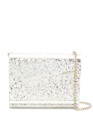 Jimmy Choo Candy グリッター クラッチバッグ | シルバートーン