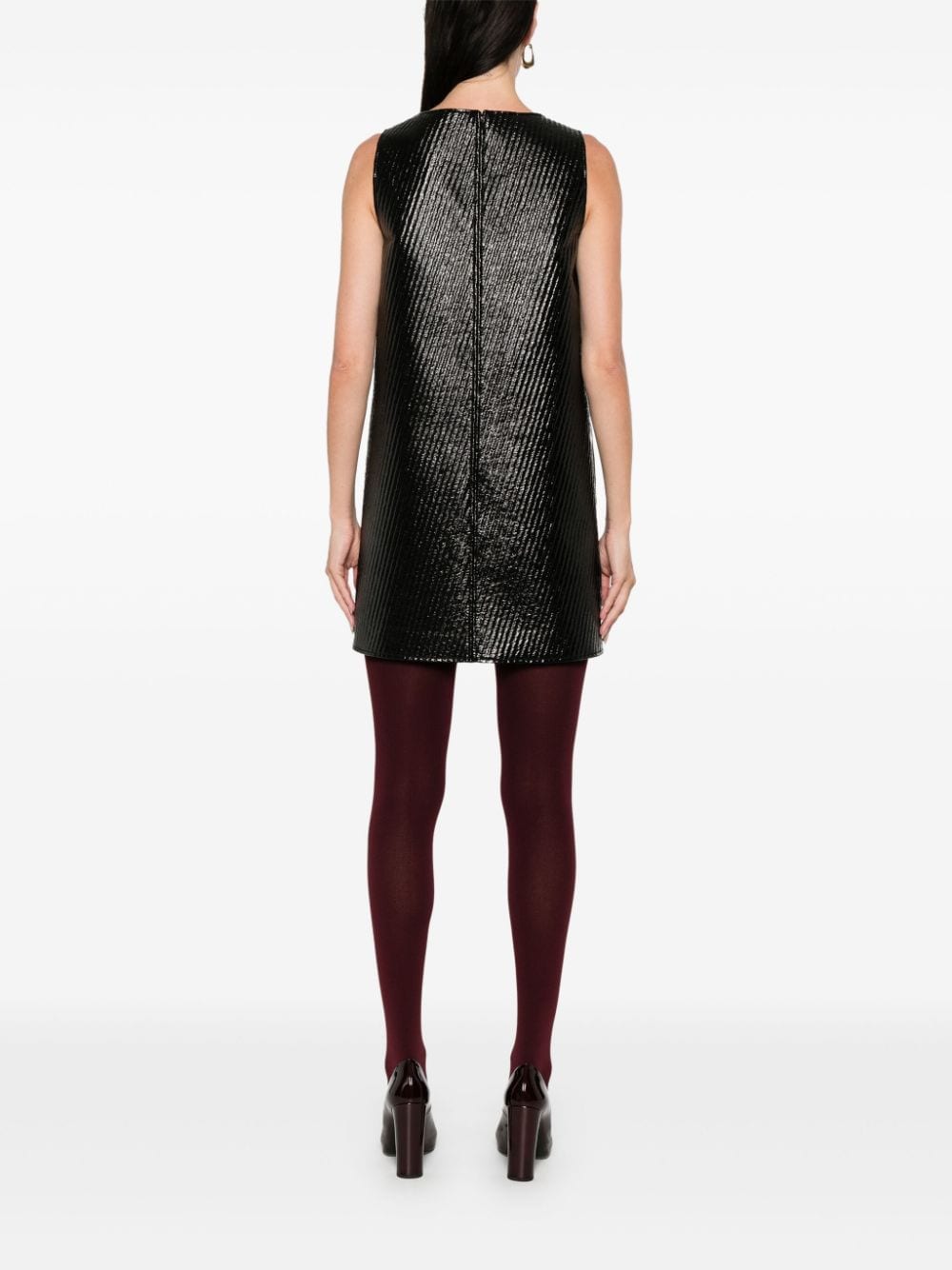 Shop Gucci Coated Mini Dress In Schwarz