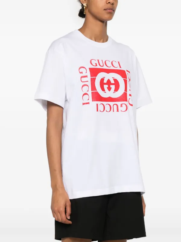 Gucci Printed Cotton T-shirt | White | FARFETCH Gucci Printed Cotton T-shirt | White | FARFETCH