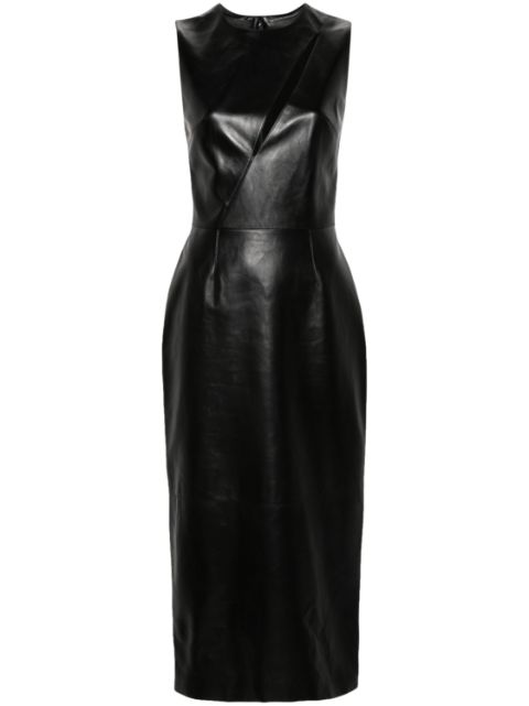 Alexander McQueen leather midi dress Women