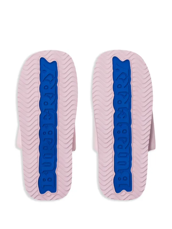 Burberry♪SALE♪1点のみ★9割引!! Burberry EKD-debossed Leather Slides | Pink | FARFETCH