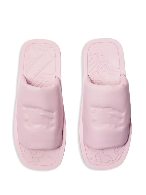 Burberry EKD-debossed Leather Slides | Pink | FARFETCH