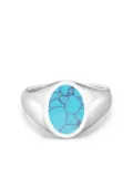 Nialaya Jewelry turquoise polished signet ring - Silver