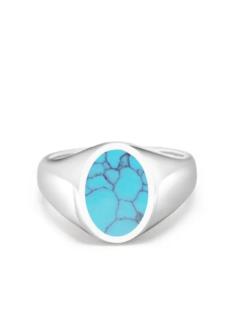 Nialaya Jewelry turquoise polished signet ring