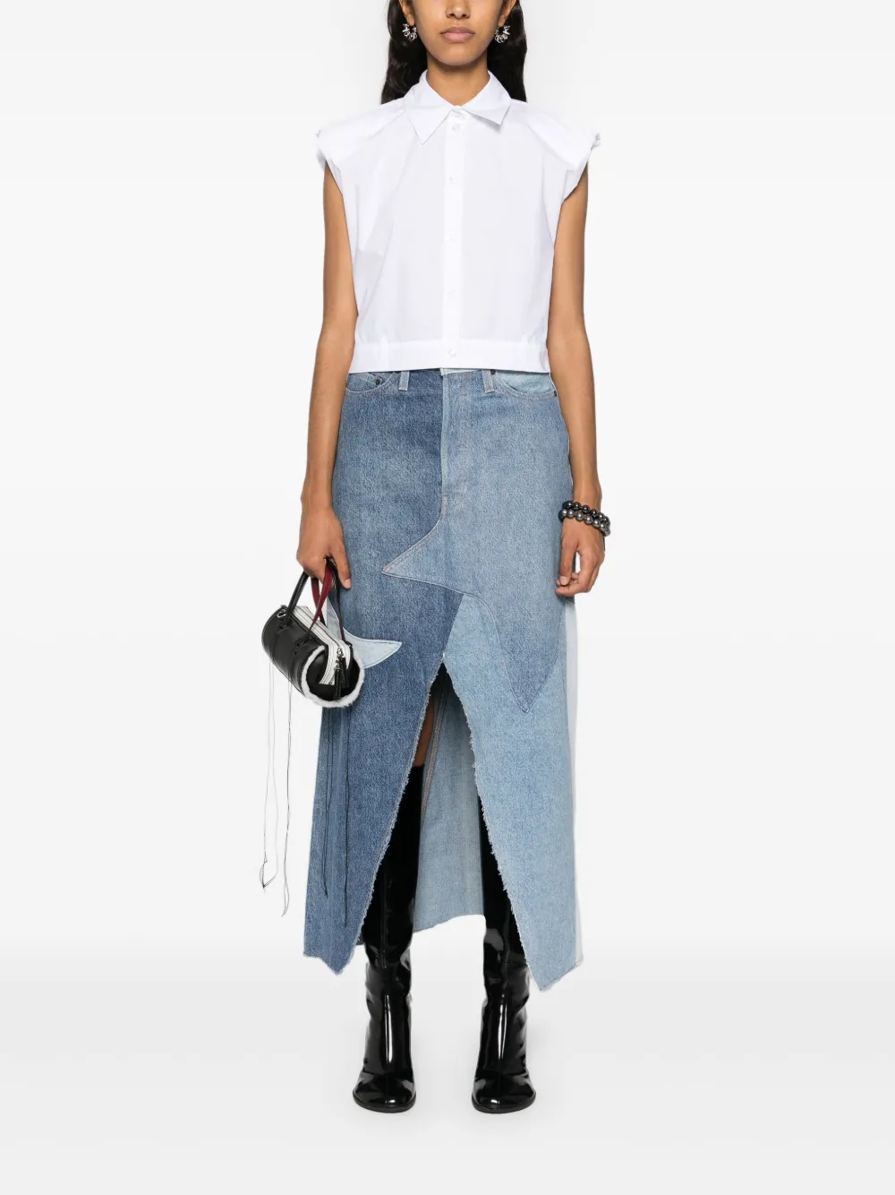 Gestuz Mouwloze cropped blouse - Wit