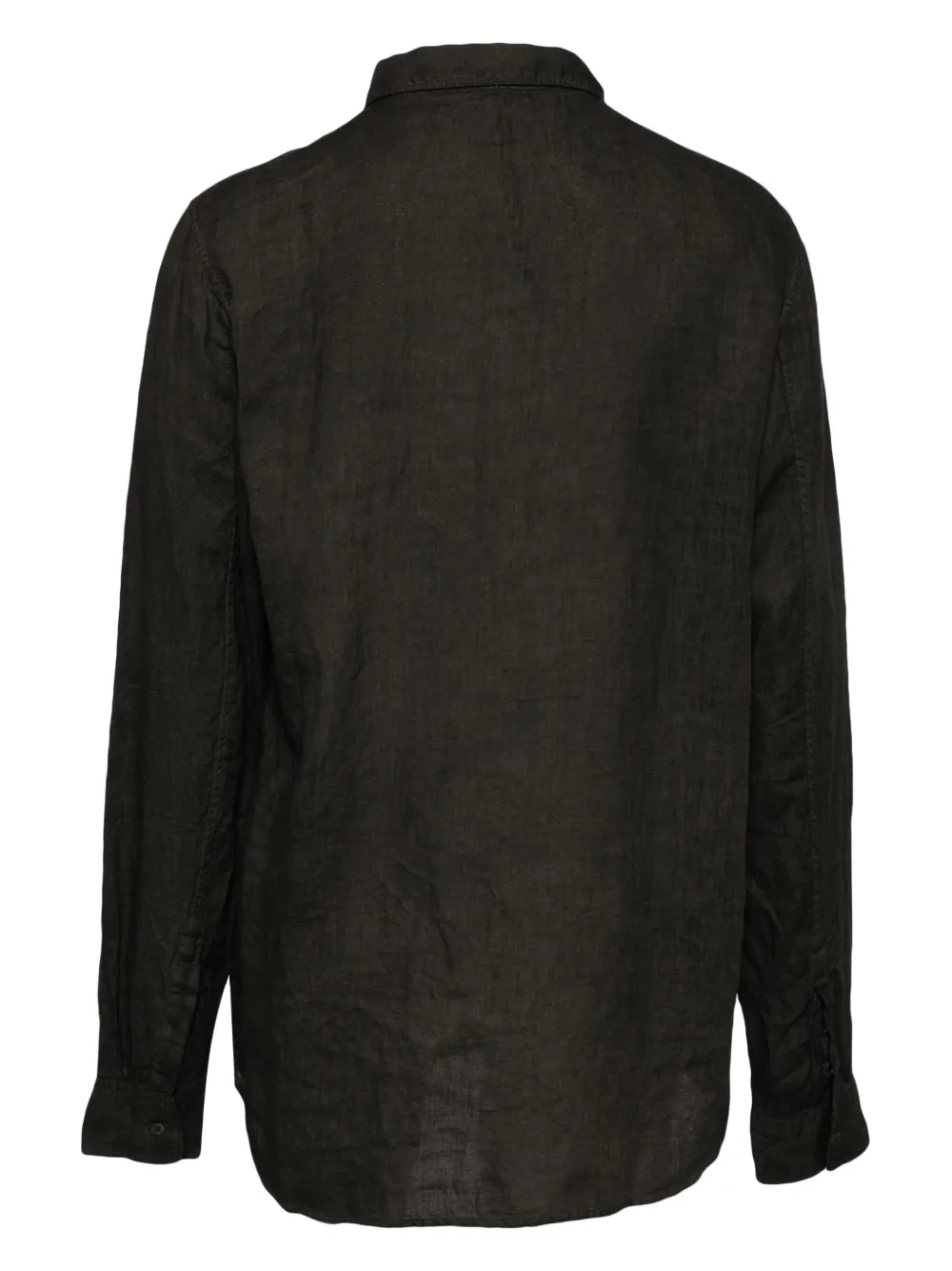 Poème Bohémien classic-collar linen shirt - Grijs