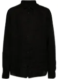 Poème Bohémien classic-collar linen shirt - Black