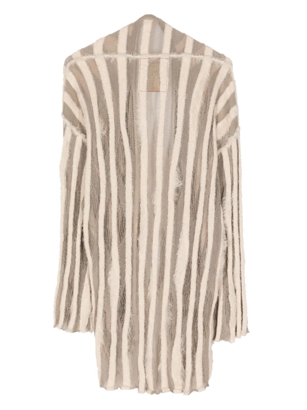 Shop Uma Wang Frayed Wide-ribbed Cardigan In Neutrals