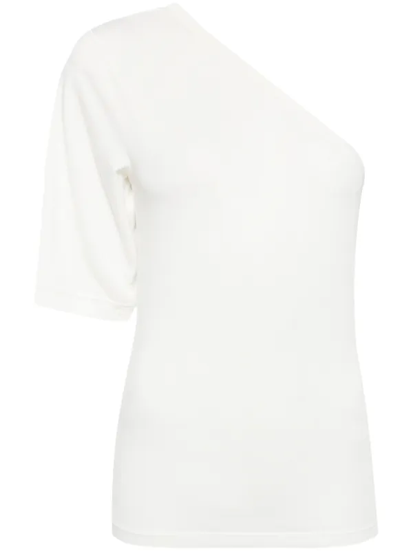 Thom Krom one-shoulder soft-jersey Top | Neutrals | FARFETCH